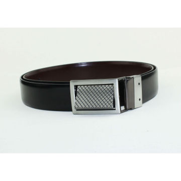 Reversible leather belt fashion belt buckle